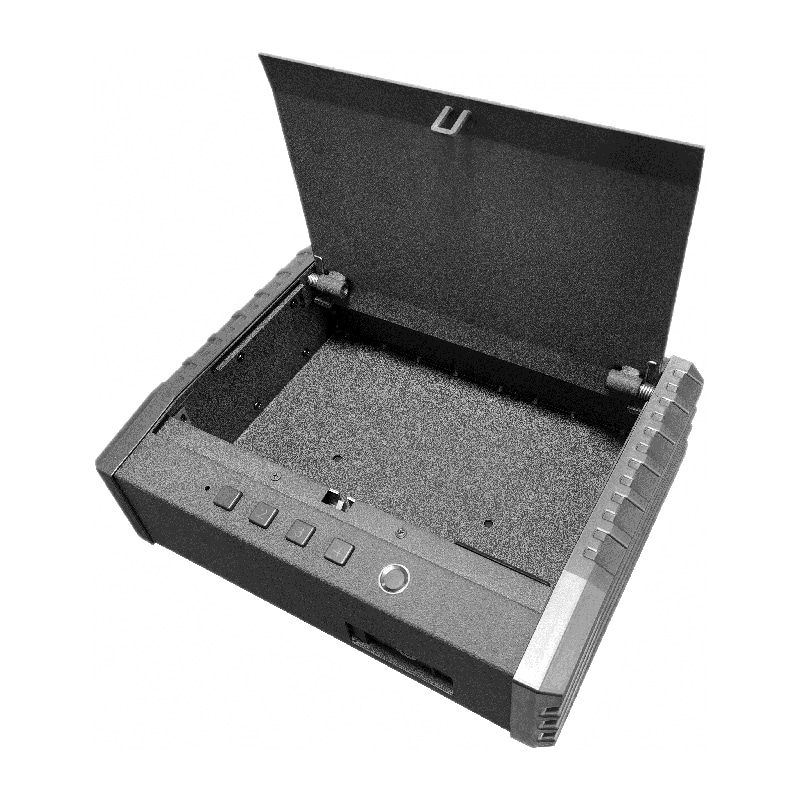 PS0110 Caja fuerte biométrica para pistola con entrada superior y 2 pistolas